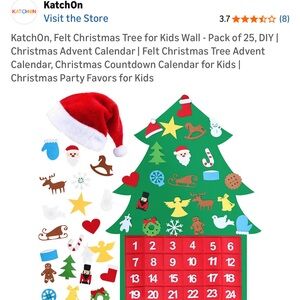 New! Felt Christmas Tree Advent Calendar for Kids 35x25 inches